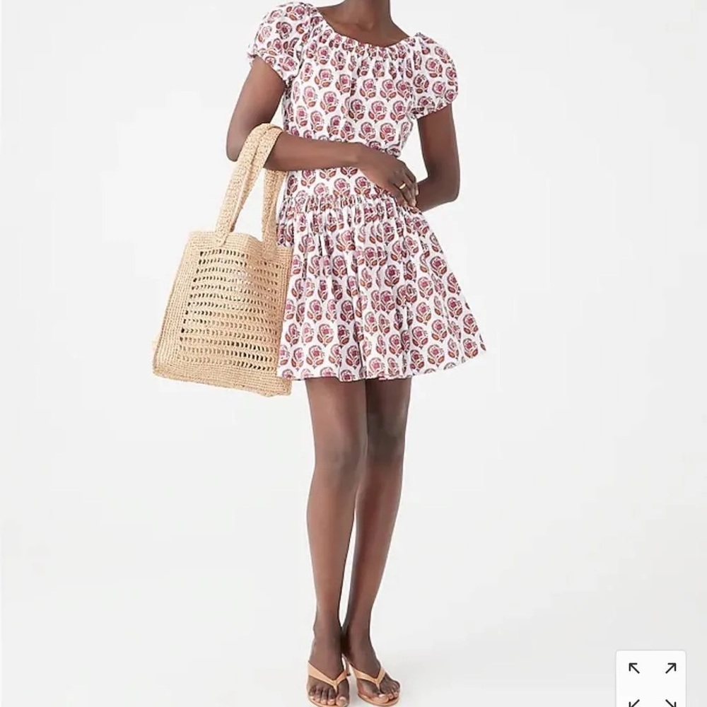 NWT JCrew- Drop Waist Cotton Poplin Mini Dress - 8